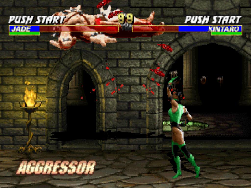une photo d'Ã © cran de Mortal Kombat Trilogy sur Sega Saturn.